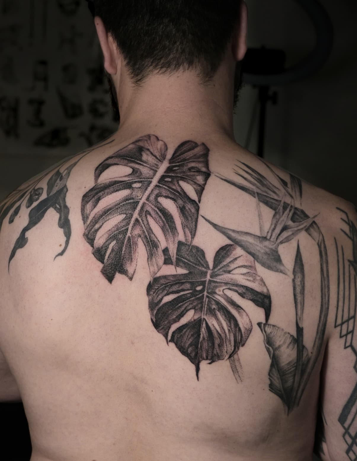 Tattoo by Jak Rapmund - Back Monstera